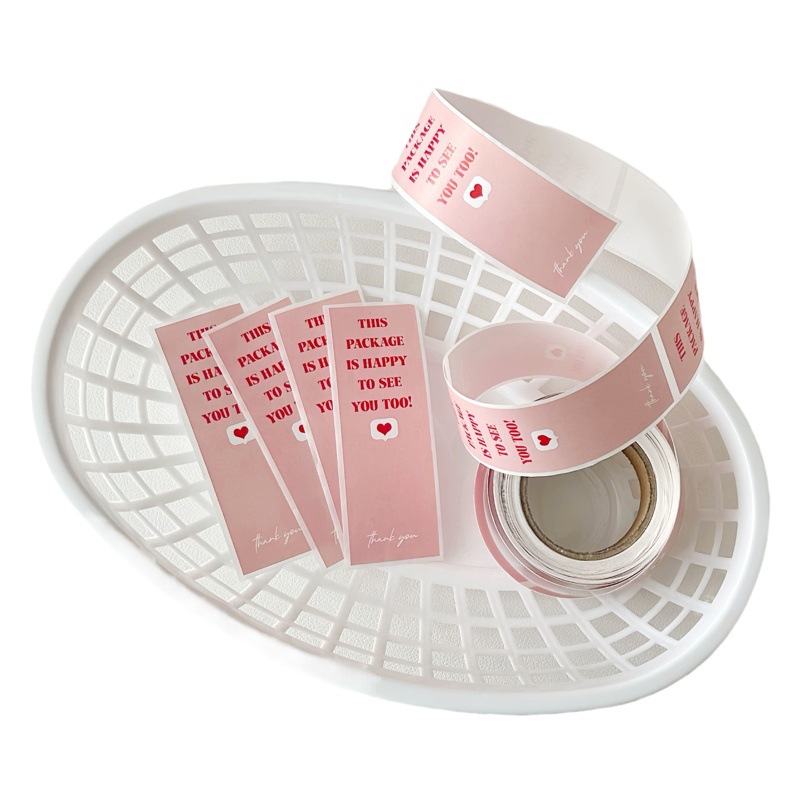 Pink Ins Creative Packaging Card Sealing Tape Personalized Sealing Label Packaging Sealing Sticker