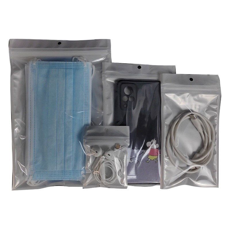 White Pearlescent Bag Yin and Yang Self-sealing Bag Translucent Thickened Sealed Bag Plastic Self-sealing Bag Jewelry Packaging Bag