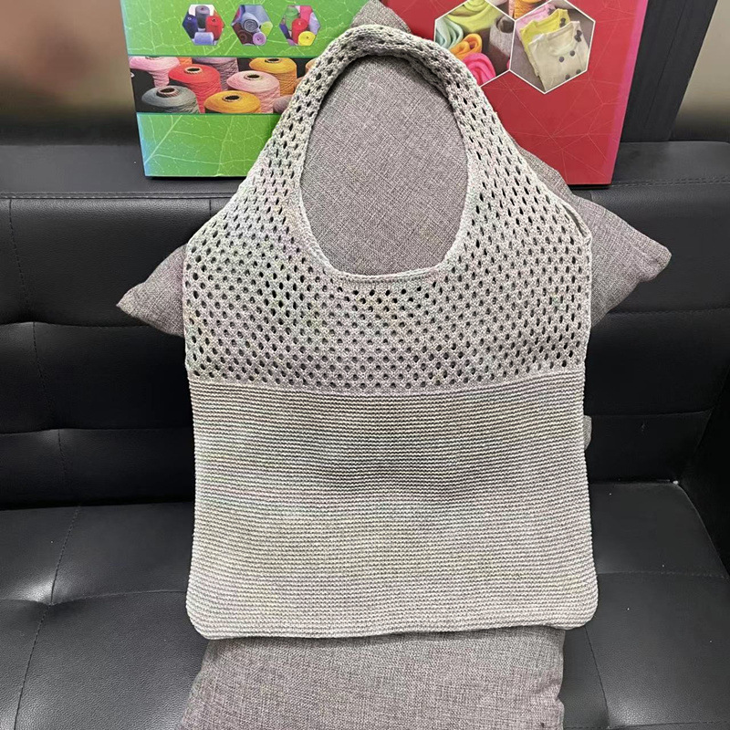 Picture of Cute Knitted Bags 2024 Fashion Hollow Handbags Fashionable and Easiest for Match Shoulder Bags Large Capacity Tote Bags Cross-Border