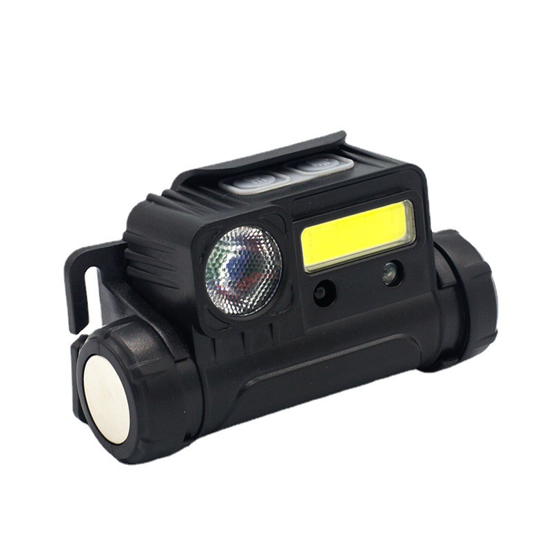 Wholesale charging red and white double light source induction strong light headlight led with strong magnetic head flashlight COB work light