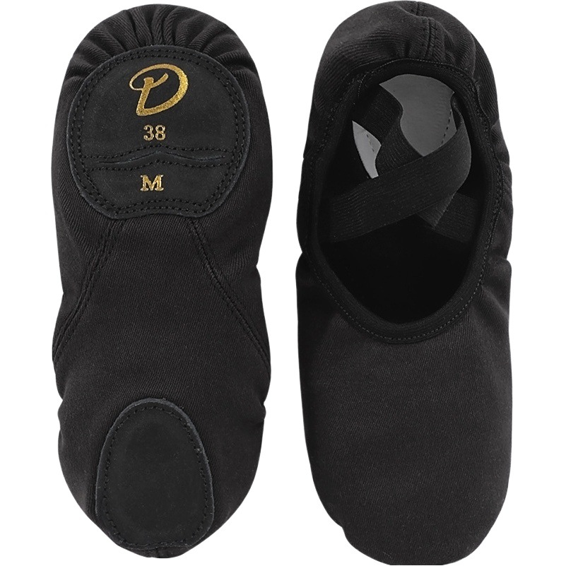 Full stretch cloth dance shoes women's soft-soled exercise shoes adult cat claw shoes physique ballet instep free lace-up shoes