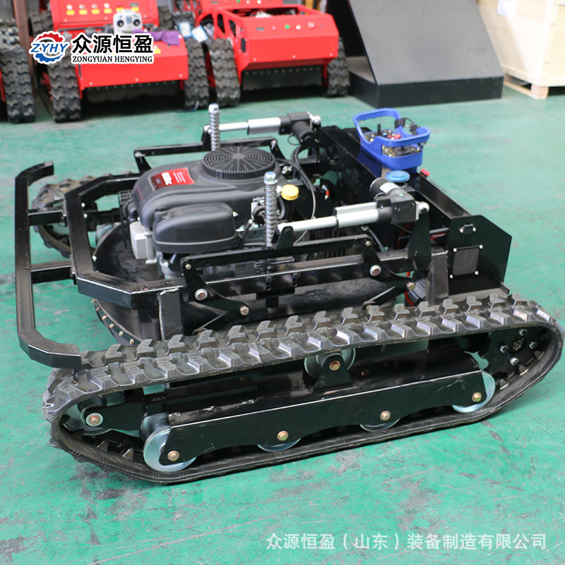 Zhongyuan Unmanned Remote Control Climbing Lawn Mower Manufacturer Small Remote Control Crawler Lawn Mower Orchard Weeding Lawn Mower