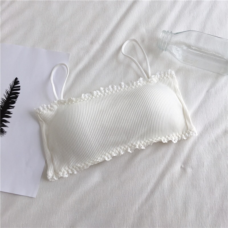 Picture of Cross-border One-line Wai Pure Cotton Sling Strapless Beautiful Back Girl's Non-steel Rings with Chest Pad with Row Buckle Underwear Student