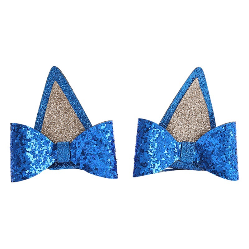 Children's Hair Clip New Cute Shiny Cat Ear Bow Clip Festive Princess Stereo Party Kidsren's Headwear
