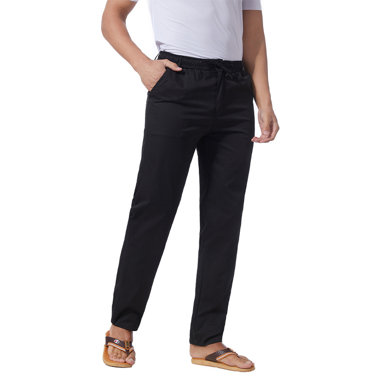 Picture of 2022 summer casual pants men's loose straight overalls long pants men's thin work Business stretch pants men