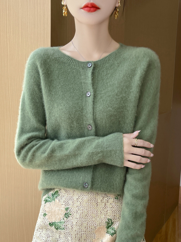 Picture of Wool Cardigan Women's Autumn and Winter New Loose Knitted Sweater First-Line Garment Solid Color Sweater High-end Atmospheric Coat Top