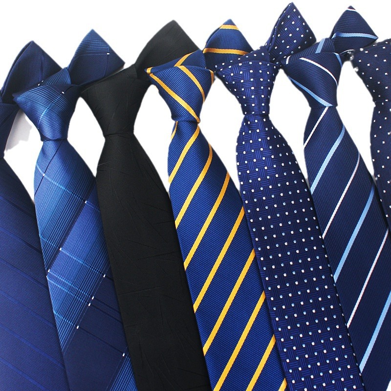 Picture of 25 New 8cm Polyester Jacquard Stripesd Tie 7cm Men's and Women's Business Formal Wear Casual High-End Red Black Blue