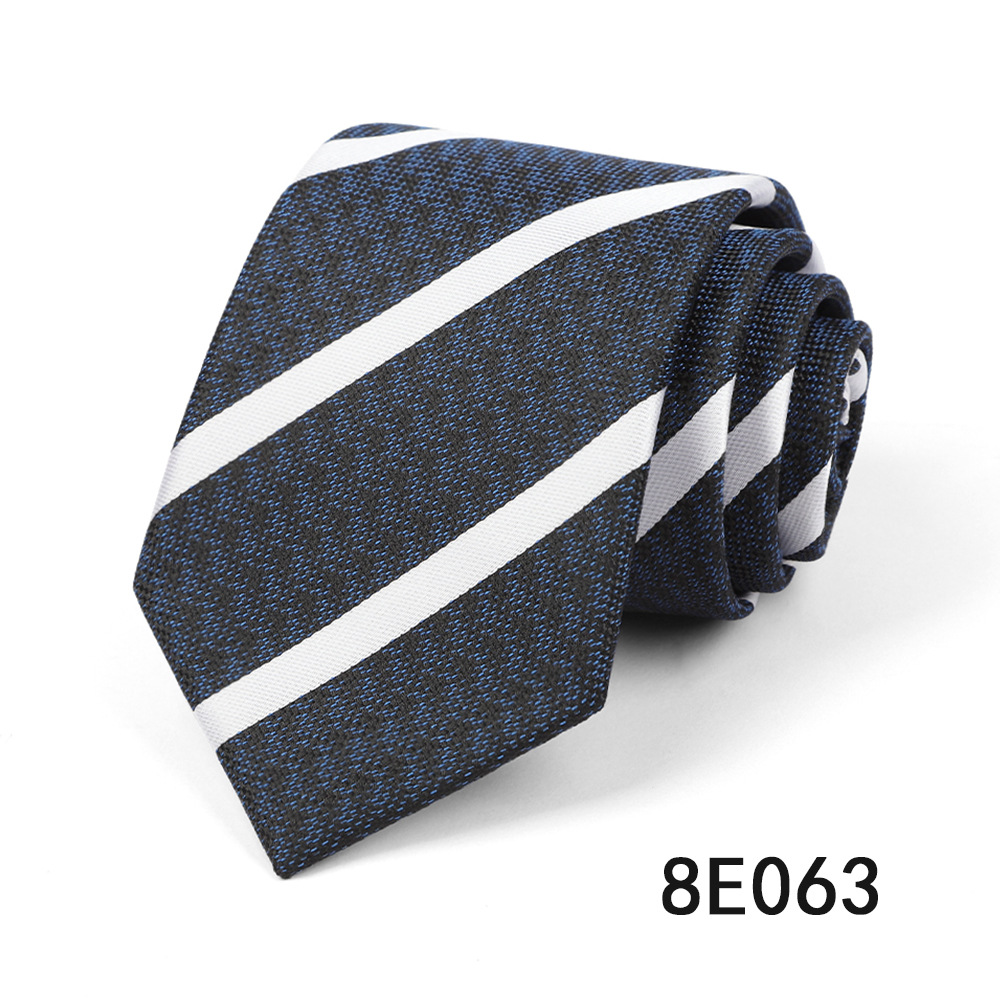 Picture of Men's Tie Business Casual Stripesd Tie 8cm Polyester Jacquard Embroider Print Tie Wholesale Formal Wear