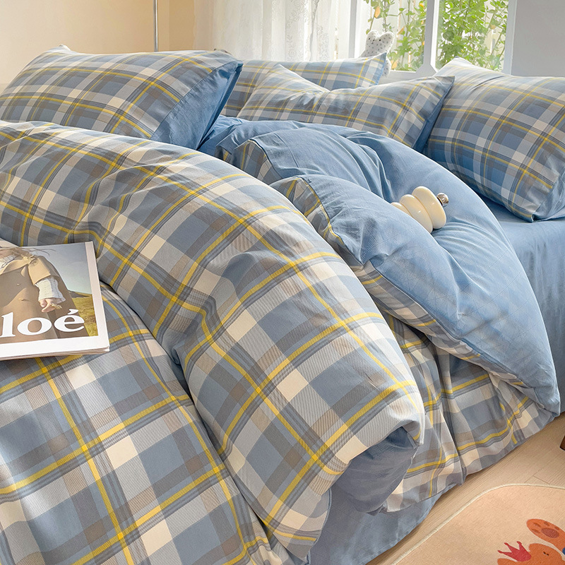 Cotton Bed Four-piece Set 2025 New Cotton Quilt Cover Bedroom Household Bed Sheet Bed Cover Three-piece Set