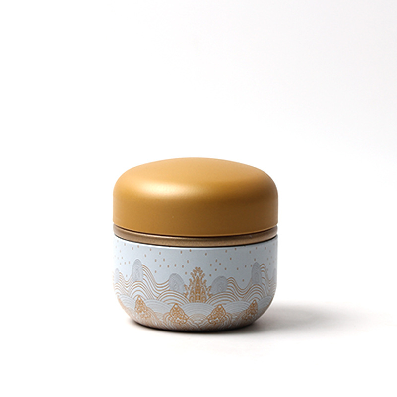 Picture of Tinplate mini portable Chinese style black tea green tea white tea sealed metal round tea iron box packaging