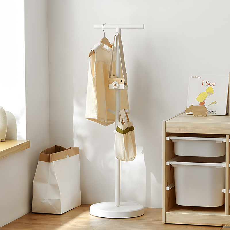Korean Simple Kidsren's Coat Rack Weighted Cement Base Kidsren's Backpack Hanger Removable Metal