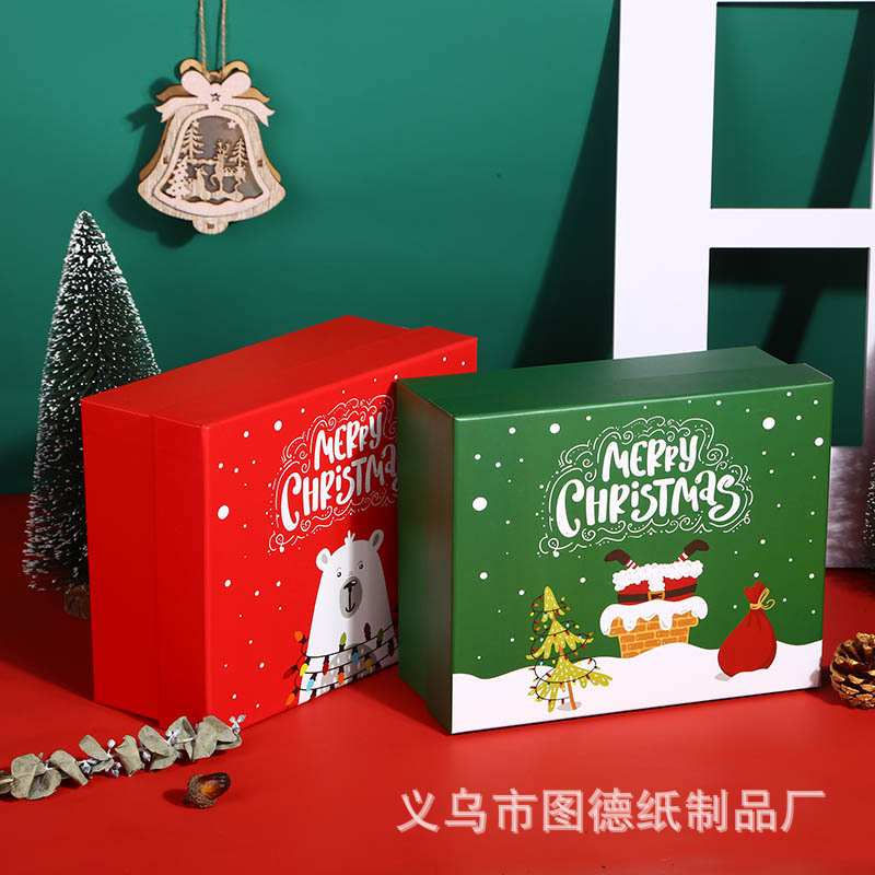 In stock Christmas gift box red sky cover empty gift box scarf thermos cup packing box Christmas Eve gift box