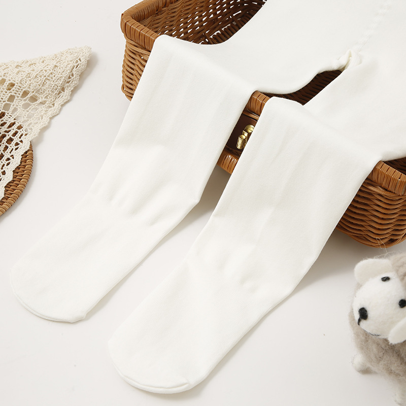 Picture of Wholesale children's autumn and winter fleece-lined thickened pantyhose generation hair girls dancing dragon claw hair white ballet dance socks