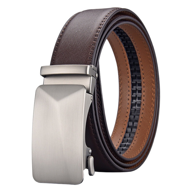 Belt men's leather belt genuine leather cross-border brown pants belt casual business Factory wholesale automatic buckle men's belt
