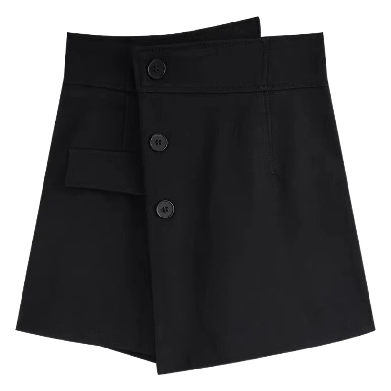 Design sense niche irregular shorts women 2024 spring new elegant high waist slimming Korean style A- line pants skirt
