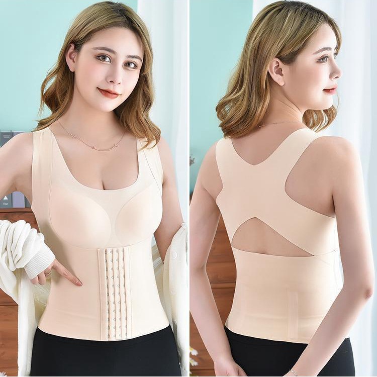 Independent Brand 2025 Posture Correcting Wireless Bra Cross-Border Long Waist Shaping Garment Postpartum Post-Surgery Underwear for Women