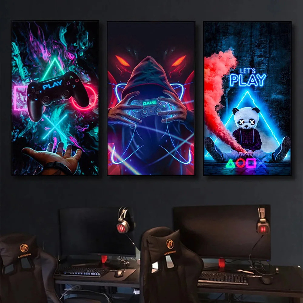 Game handle abstract poster a generation frameless picture cross-border Temu Amazon AliExpress canvas core