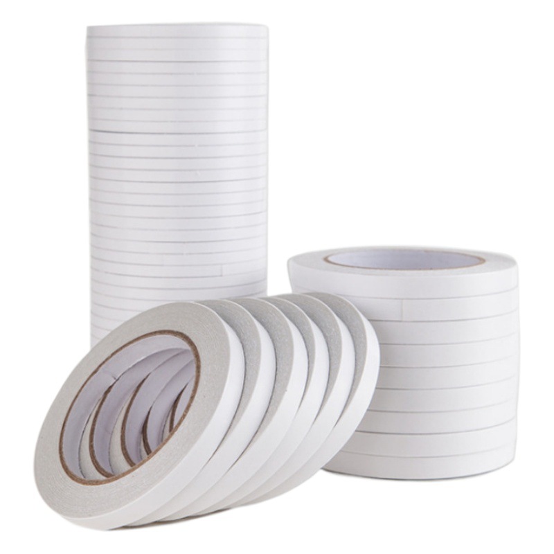 White Cotton Paper Oil-Based Double-Sided Tape, Long-Lasting Adhesive High-Temperature Tape, Office Stationery Tape, Industrial Oil-Based Double-Sided Tape