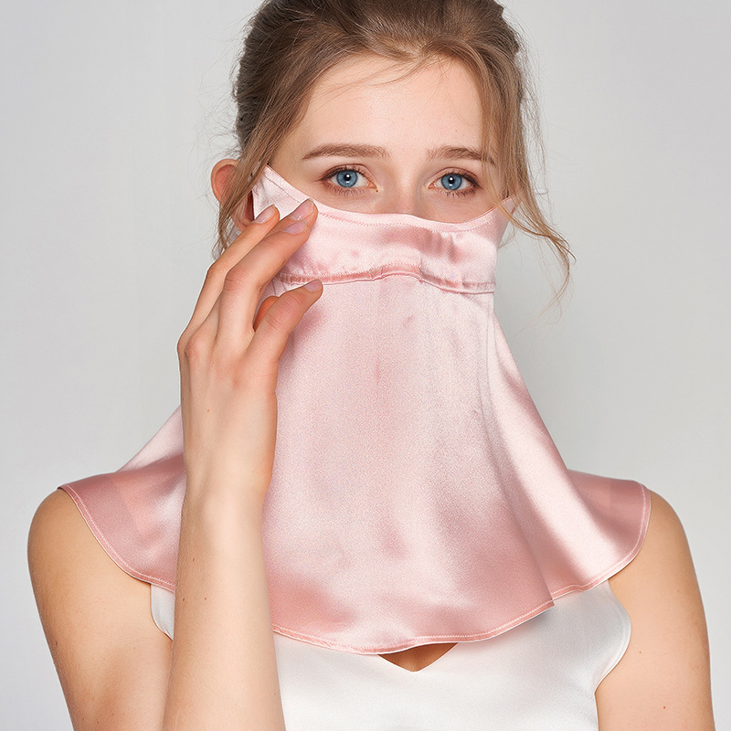 Picture of Silk sun mask sleep breathable full face cover summer UV mask mulberry silk oil smoke-proof veil for women