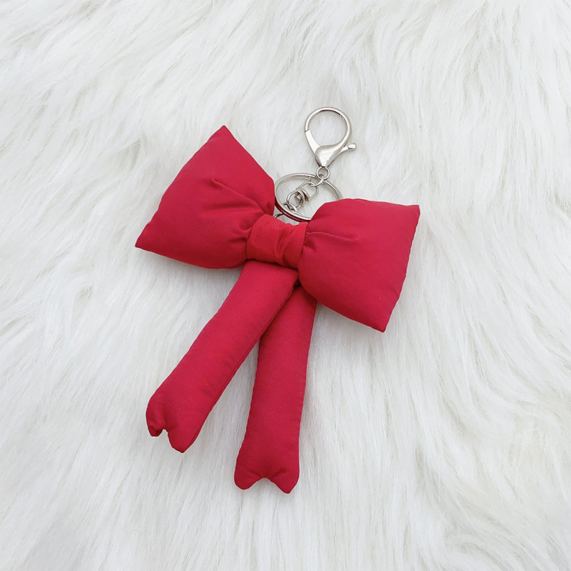 Picture of Ins Korean Style Multi-color Style Cute Girl's Heart Bow Keychain Bag Pendant Accessories High-end Sense Niche Trendy