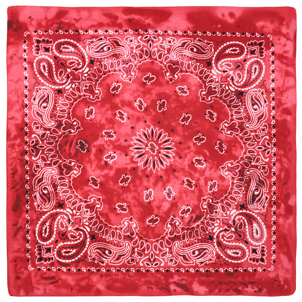 Picture of 54 * 54CM polyester tie-dyed cashew flower square scarf wholesale ameikaji bandana outdoor hip hop street dance headscarf