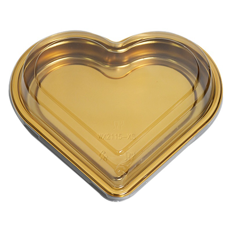 Golden Fruit Tray Disposable Fruit Cutting Packaging Box Plastic Fruit and Vegetable Meat Cling Film Display Packaging Box Storage
