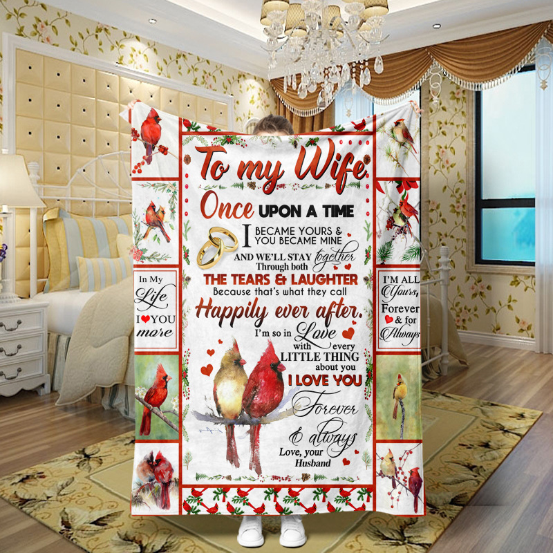 Picture of Family love teachers and students girlfriends love message flannel blanket summer air conditioning blanket autumn and winter nap printing blanket