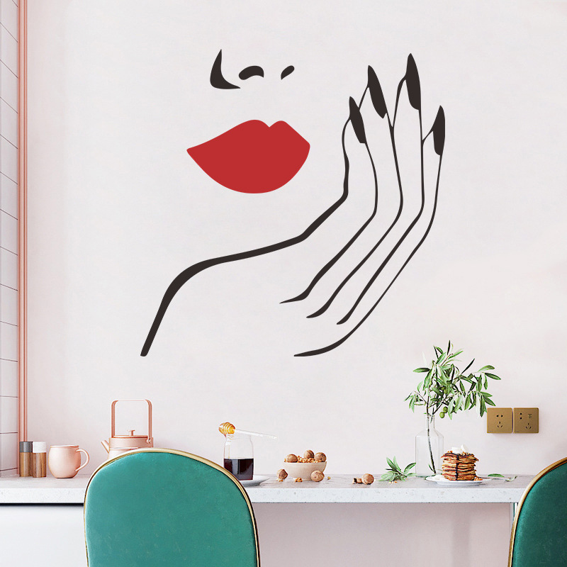 New FX-B184 foreign trade sexy cheeks red lips beauty bedroom porch commercial Wall beautification decorative wall stickers