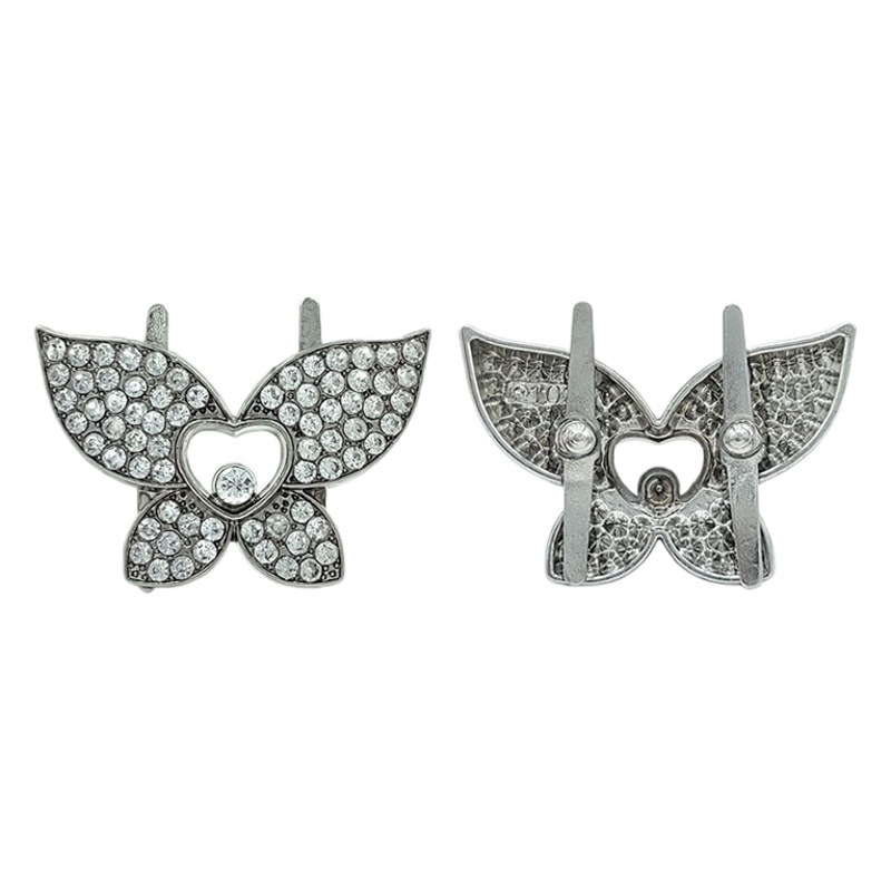 Metal Small Diamond Butterfly New Shoe Buckle Sandals Decorative Loafers Children's Shoes Decorative Buckle Shoe Accessories Luggage Buckle