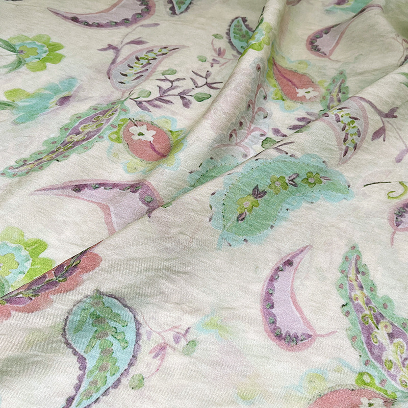 Cashew Flower Brocade Cotton Fabric New Chinese Style Digital Printed Fabric Cheongsam Dress Top Han Dynasty Fabric