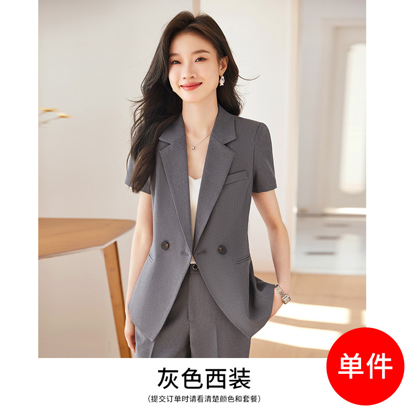 Picture of Black suit jacket women's thin short-sleeved elegant summer new business wear suit women's formal wear work suit