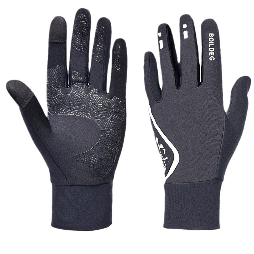 Picture of New night running gloves thin warm palm silicone non-slip elastic sanding Leica bicycle gloves factory wholesale