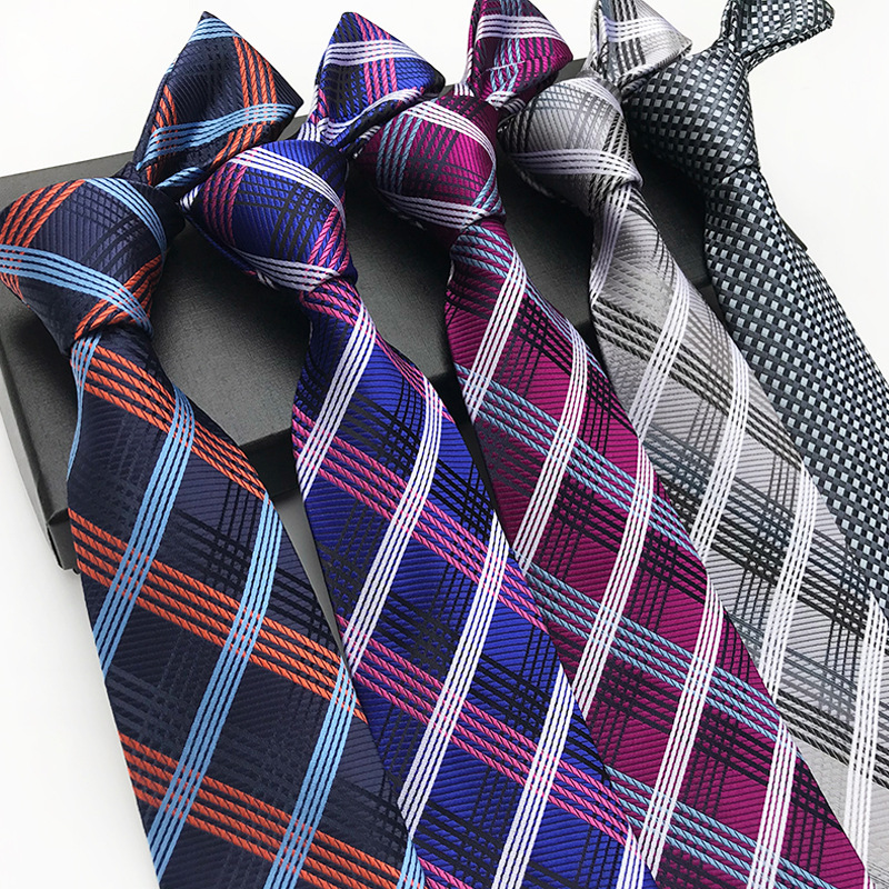 Picture of Factory Ready Supply 2025 New Polyester Jacquard Fashion Plaid Tie Formal Tie