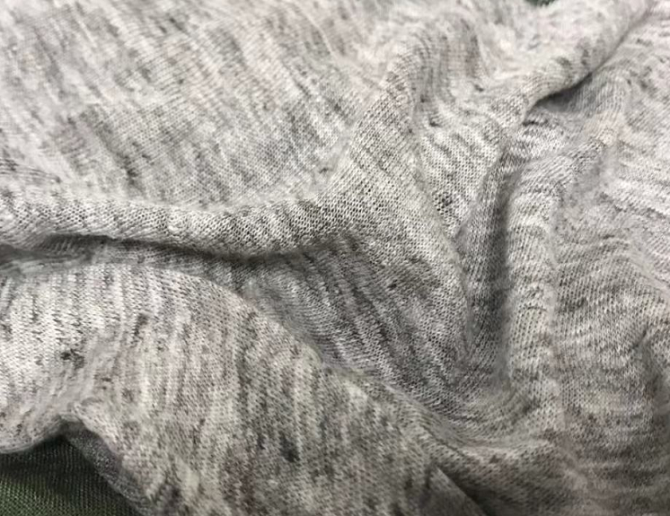 Picture of Heavyweight European Imported Designer Fabric Knitted Yarn-Dyed Pure Linen Floral Gray Summer Sun Protection Cardigan Clothing Custom