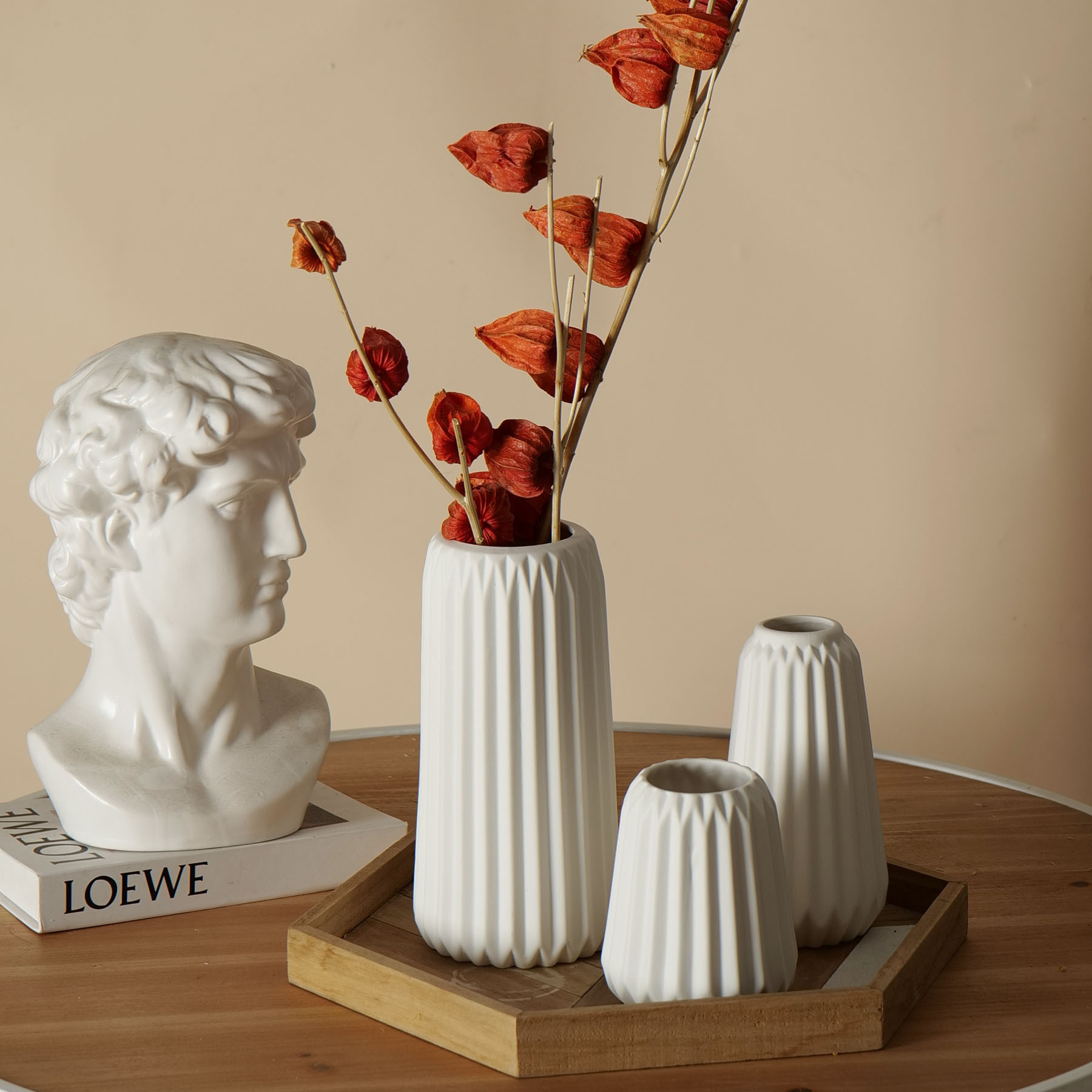 Picture of Ceramic Vase suit Simple Ceramic Vase Home Decorations Ornaments White Decoration Crafts suit Vase