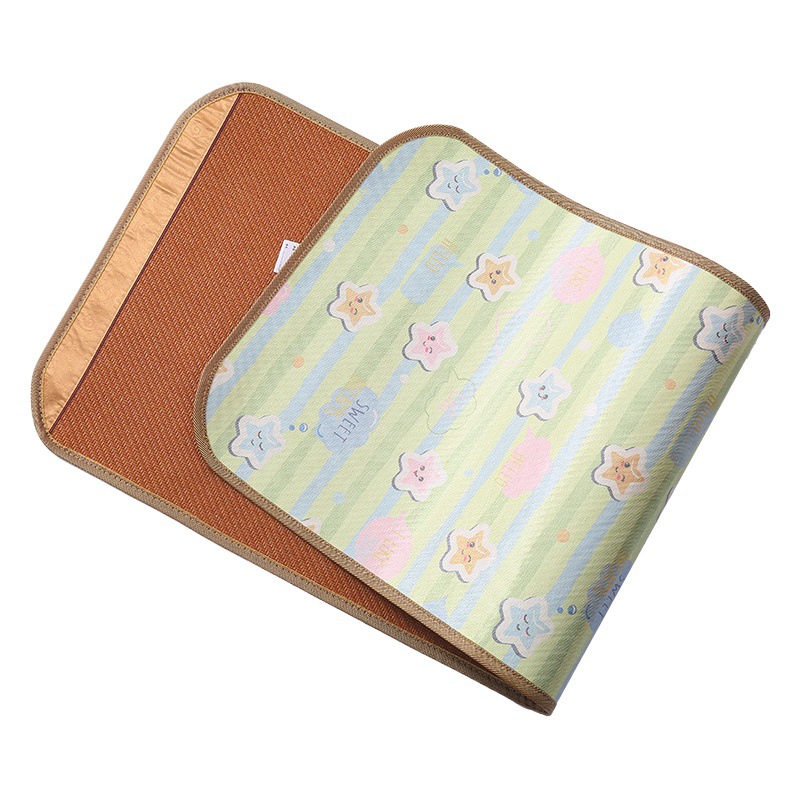 Baby mat double-sided rattan mat summer student mat wholesale ice silk mat baby mat kindergarten mat