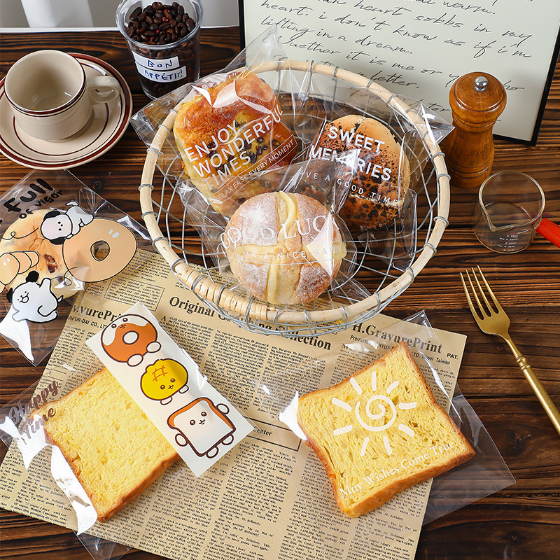 Bread packaging bag betgo European bag donuts toast slices small meal bag biscuits transparent baking self-sealing bag wholesale