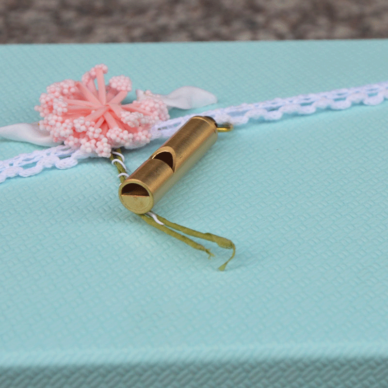 Picture of Vintage brass whistle handmade pure brass whistle referee survival whistle keychain Pendant Outdoor Emergency whistle