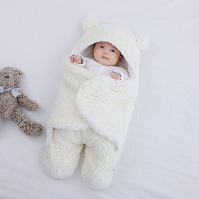 Picture of Coated Baby Newborn Baby Sleeping Bag Anti-Scare Swaddling Baby Supplies for Newborn Baby in Autumn and Winter