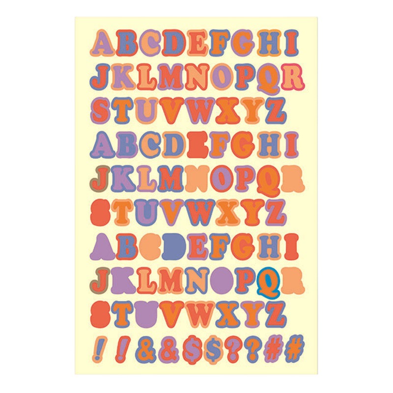 Cartoon Hand Account Letter Flash Film Sticker Waterproof Diary Hand Account Sticker Goo Card Sticker DIY Decorative Sticker Label Sticker