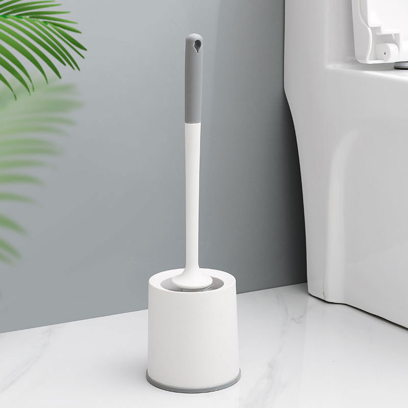 Toilet Brush Set with Round Head and Base for Cleaning Without Dead Angles, Suitable for Bathroom Use