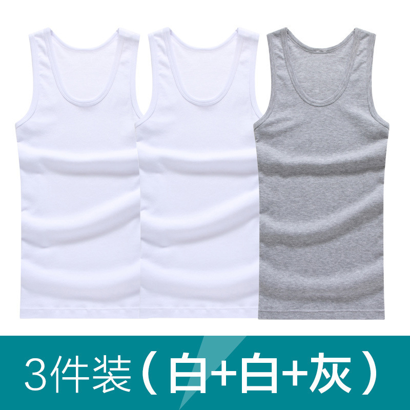 Picture of 3-piece Men's vest cotton base sports tight cotton solid color slim round neck spring and summer tide a generation of hair