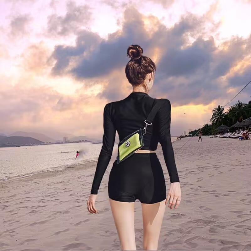Picture of SOURCE Factory South Korea ins Dongdaemun swimsuit women's long sleeve split conservative high waist ins sports cross-border swimsuit