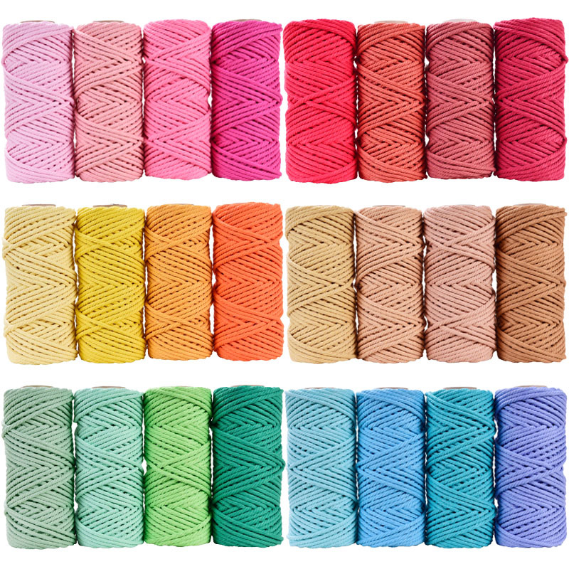 5mm50 M color cotton rope diy hand woven thick and thin decorative cotton rope woven tapestry rope binding rope
