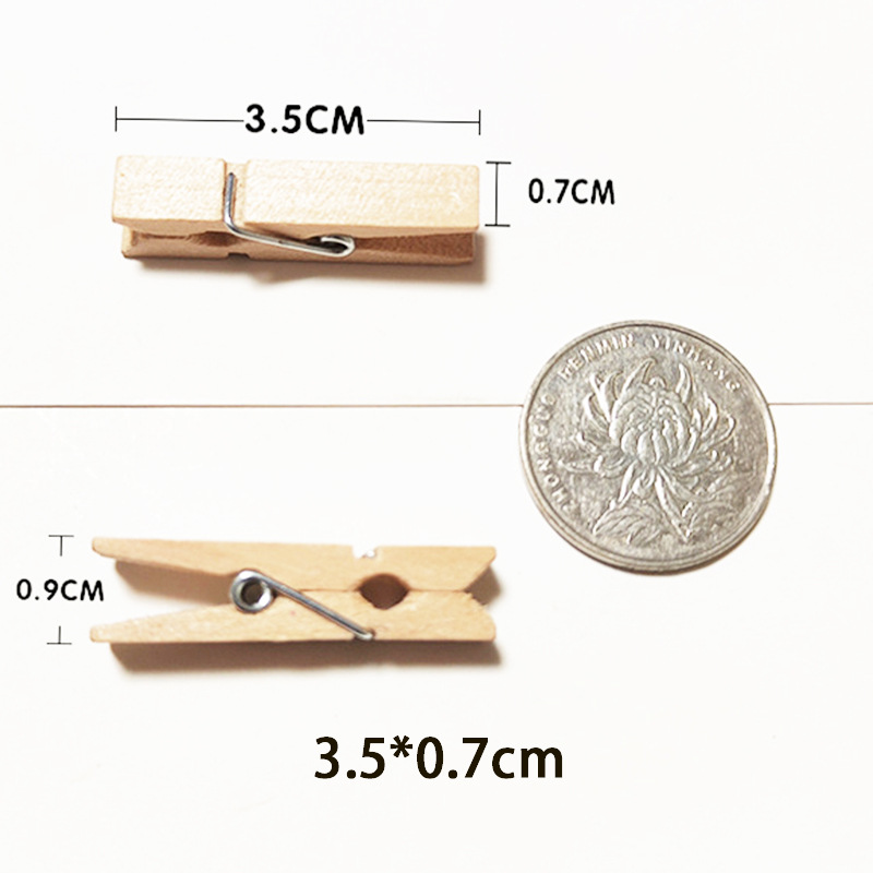 Picture of Supply of Wood Color Clothespins Wooden Crafts Photo Wall Cardboard Photo Frame Cartoon Home Pendant Small Wooden Clips