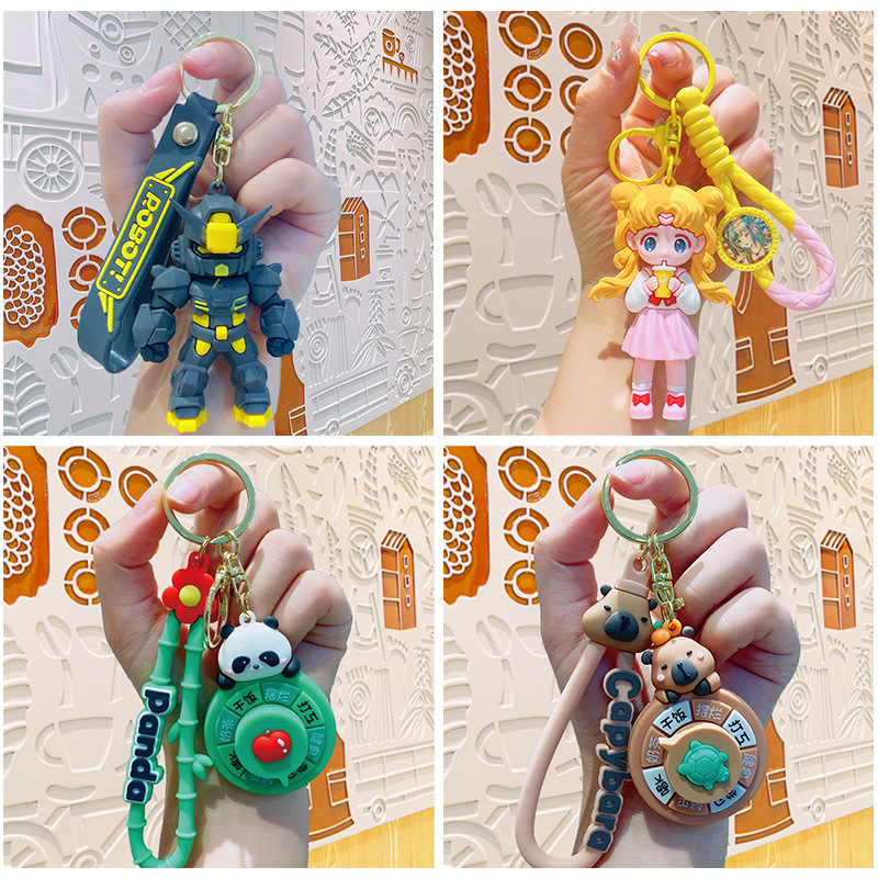 Cartoon Creative Car Keychain School Bag Pendant Small Jewelry Exquisite Couple Small Gift Wholesale Internet Red Key Chain