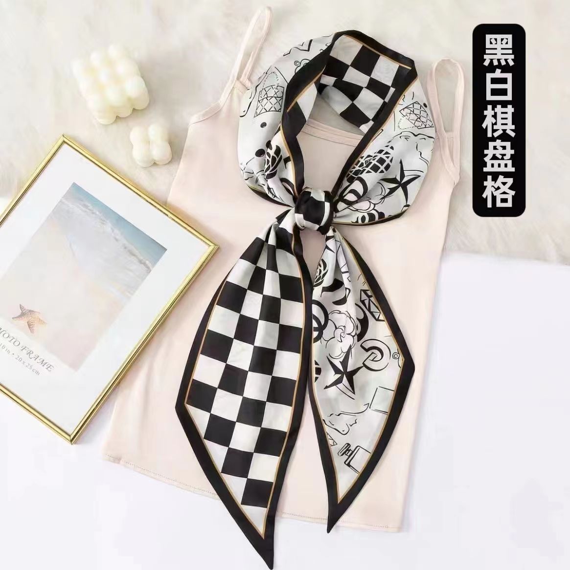 Picture of Popular Spring and Autumn Long Scarf Women's Korean Style Summer Decoration Shirt Suit Scarf Hair Belt Ribbon Scarf