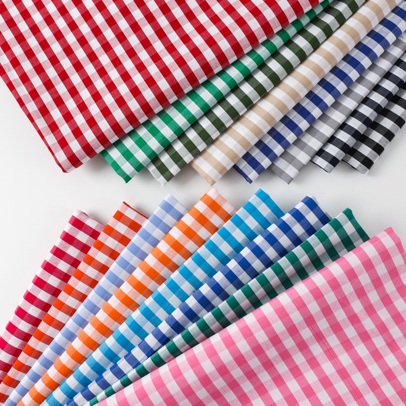 Plaid shirt fabric elastic woven yarn-dyed plaid fabric spring and summer T-shirt dress bedding fabric
