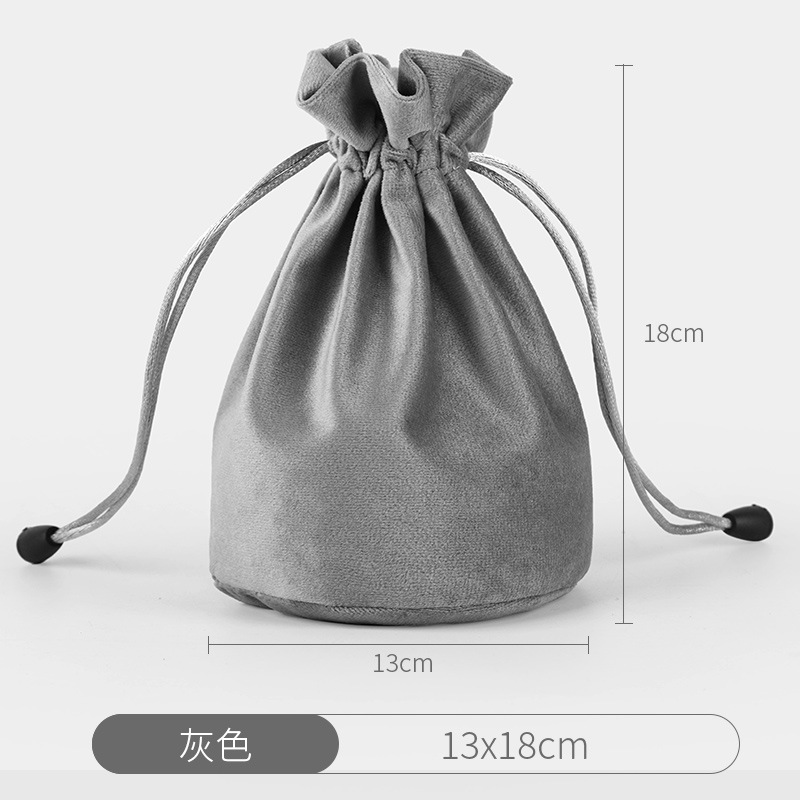 Picture of High-Bottom Velvet Round Bottom Drawstring Flap Pocket Pants, Super Soft Drawstring Jewelry, Jewelry Red Wine Packaging Bag, Curling Wand, Selfie Stick