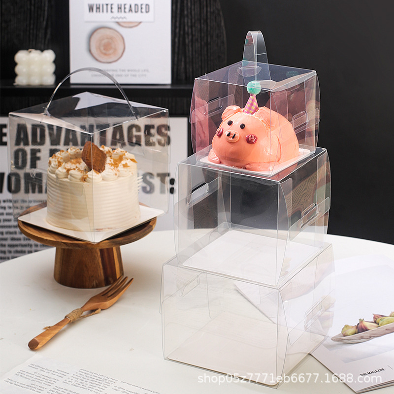 Portable cake box 2/3/4/5 inch 4 inch 5 inch Mu Si lasagna dessert west point disposable packaging box transparent